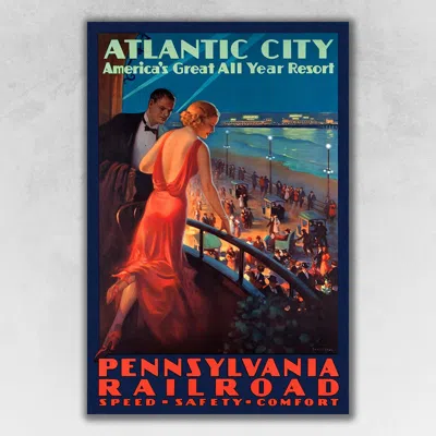 Homezia Vintage 1935 Atlantic City Travel Unframed Print Wall Art