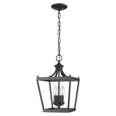 Homezia Vintage Black Metal Tapered Hanging Light In Burgundy