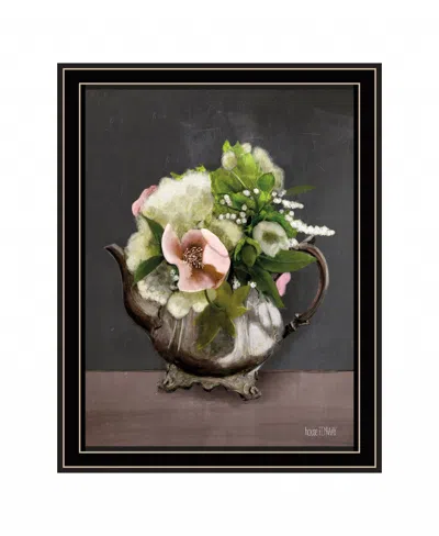 HOMEZIA VINTAGE FLORAL TEA POT 2 BLACK FRAMED PRINT KITCHEN WALL ART