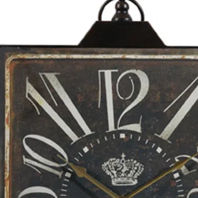 Homezia Vintage Style Black And White Iron Wall Clock In Multi