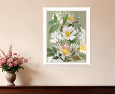 Homezia Walk Humbly Floral 2 White Framed Print Wall Art