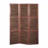 Homezia Warm Brown Three Panel Room Divider Screen