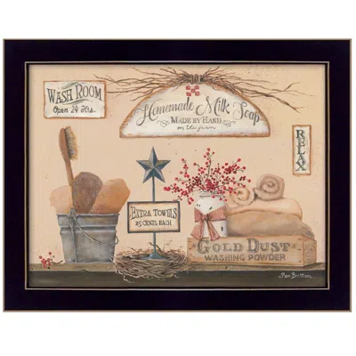Homezia Wash Room 1 Black Framed Print Bathroom Wall Art In Multi