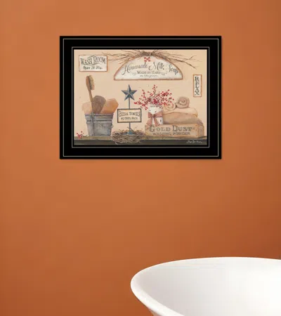 Homezia Wash Room 3 Black Framed Print Bathroom Wall Art