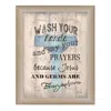 Homezia Wash Your Hands 3 Brown Framed Print Bathroom Wall Art