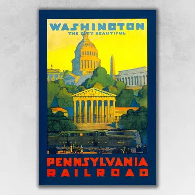 Homezia Washington Dc Vintage Travel Unframed Print Wall Art In Multi