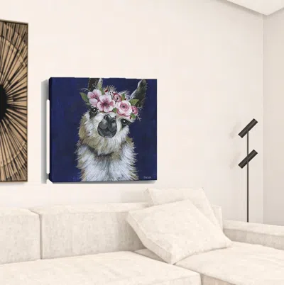 Homezia Watercolor Flower Llama Unframed Print Wall Art