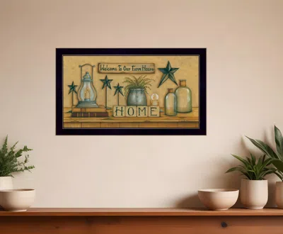 Homezia Welcome To Our Farm House Black Framed Print Wall Art