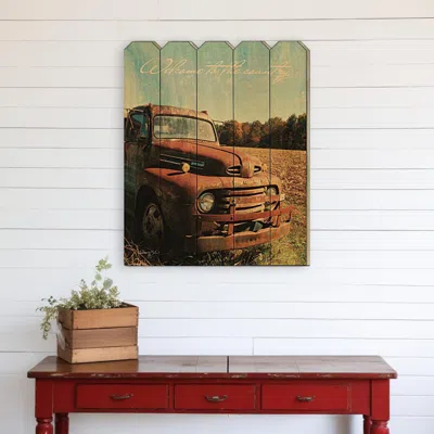 Homezia Welcome To The Country Unframed Print Wall Art In Multi