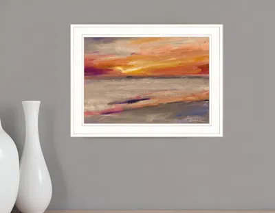 Homezia Western Sky 1 White Framed Print Wall Art In Orange