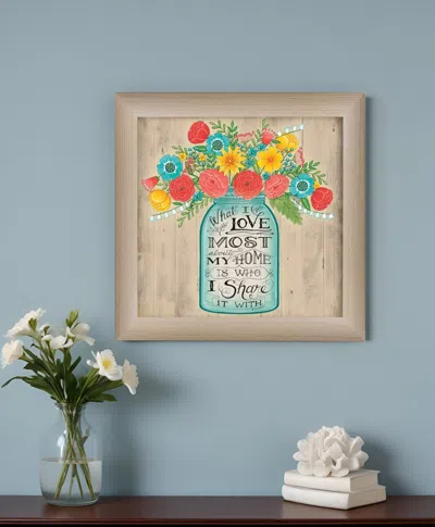 Homezia What I Love Most 1 Brown Framed Print Wall Art In Multi