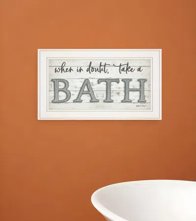 Homezia When In Doubt Take A Bath 2 White Framed Print Bathroom Wall Art