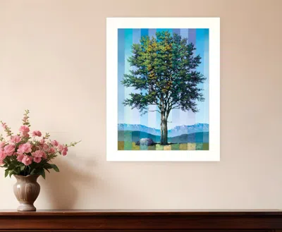 Homezia When Love Grows 1 White Framed Print Wall Art In Blue