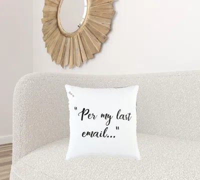 Homezia White 20" X 20" Poly Filled Pillow