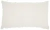Homezia White Abstract Shaggy Detail Lumbar Pillow