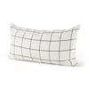 Homezia White And Black Grid Lumbar Accent Pillow Cover