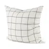 Homezia White And Black Grid Square Accent Pillow Cover