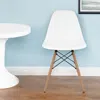 Homezia White And Natural Heavy Duty Plastic And Wood Dining Side Chair