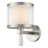 Homezia White And Silver Wall Light With Fabric Shade