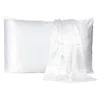 Homezia White Dreamy Set Of 2 Silky Satin Queen Pillowcases