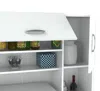 Homezia White Finish Wood Kitchen Storage Cabinet