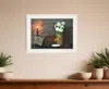 Homezia White Flowers 1 White Framed Print Wall Art
