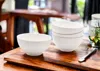 Homezia White Four Piece Porcelain Service For Four Bowl Set In Multi