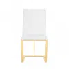 Homezia White Gold Contemporary Dining Chair