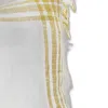 Homezia White Gold Open Plaid Textured Throw Pillow