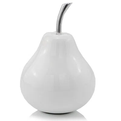 Homezia White Jumbo Pear Shaped Aluminum Accent Home Decor