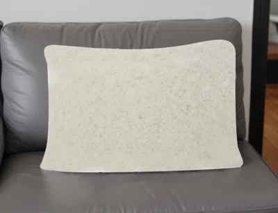 Homezia White Knubby Plush Lumbar Throw Pillow