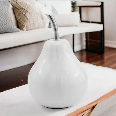 Homezia White Medium Pear Shaped Aluminum Accent Home Decor
