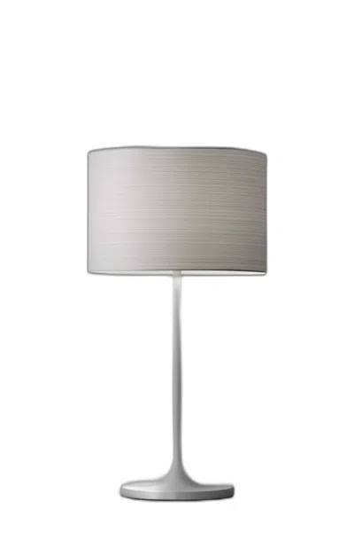 Homezia White On White Metal Table Lamp In Gray