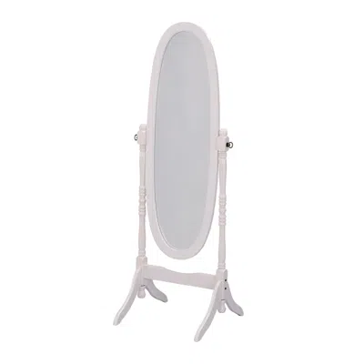 Homezia White Oval Cheval Standing Mirror