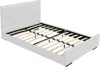 Homezia White Platform Queen Bed