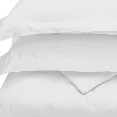 Homezia White Queen Cotton Blend 300 Thread Count Washable Duvet Cover Set