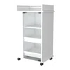 Homezia White Rolling Bar Cart With Wine Storage