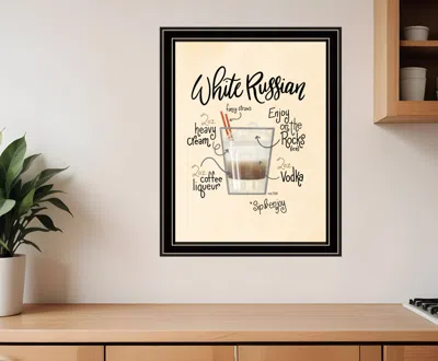Homezia White Russian 1 Black Framed Print Wall Art