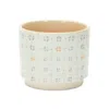 Homezia White Set Of Three Dolomite 2.77056 Ounce Round Pot Planter
