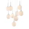 Homezia White Shaded Nine Light Metal Dimmable Ceiling Light
