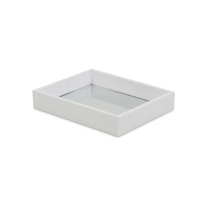 Homezia White Shagreen Mirrored Tray In Multi