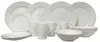 Homezia White Sixteen Piece Round Bone China Service For Four Dinnerware Set In Multi