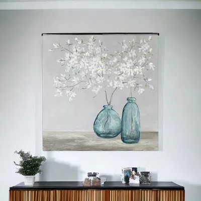 Homezia White Spring Flowers Unframed Print Wall Art