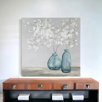 Homezia White Spring Flowers Unframed Print Wall Art