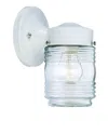 Homezia White Standard Jelly Jar One Light Outdoor Wall Light
