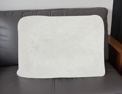 Homezia White Super Shaggy Throw Pillow