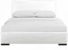 Homezia White Upholstered Queen Platform Bed