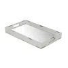 Homezia White Wooden Mirrored Serving Tray In White