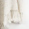 Homezia White Woven 100% Cotton Throw Blanket