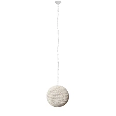 Homezia Whitewash Beaded Ball Hanging Light